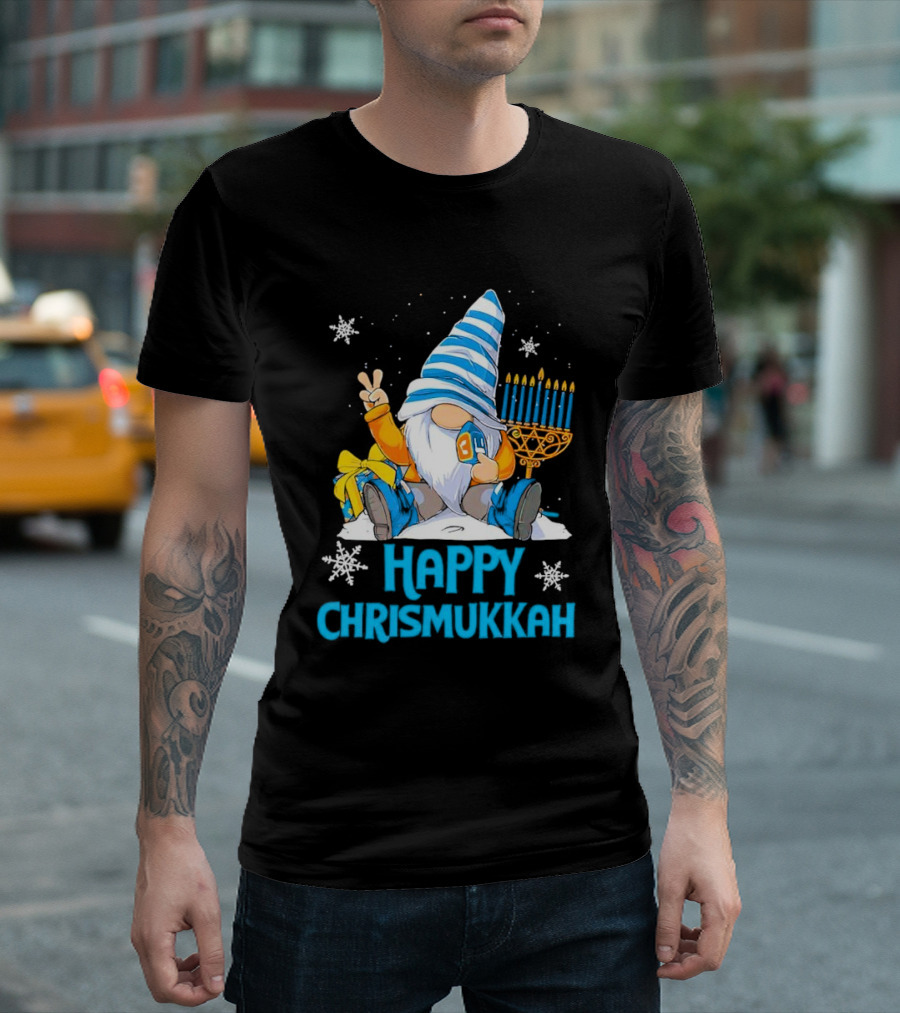 Happy Chrismukkah Gnome Menorah Snowflakes T-Shirt