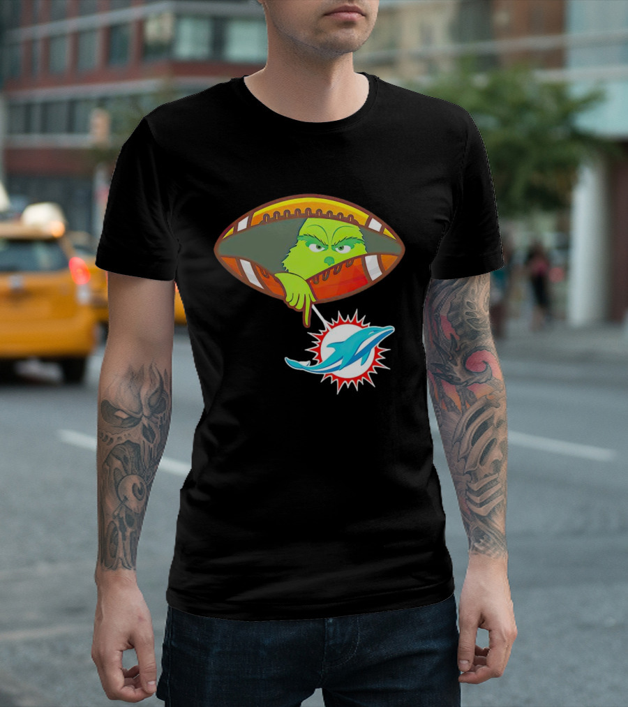 Grinch Ew Miami Dolphins Football T-Shirt