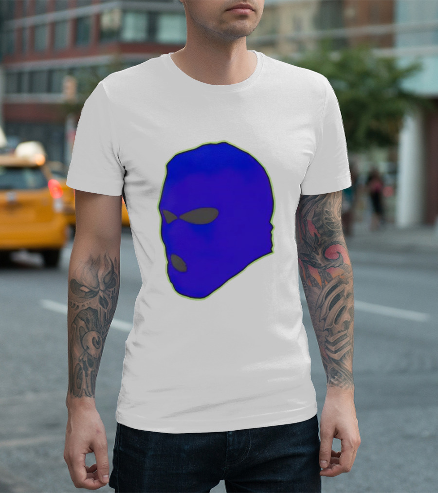 Seahawks Ski Mask Hoodie Graphic Blue Outline T-Shirt