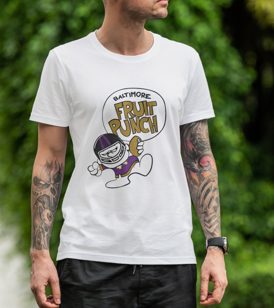 Baltimore Fruit Punch Football Character Purple And Gold T-Shirt