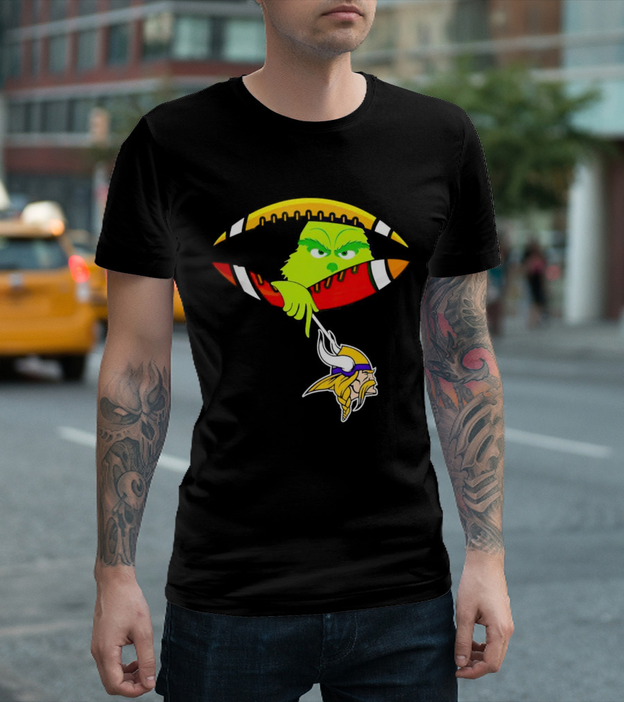 Grinch Stealing Minnesota Vikings Football T-Shirt