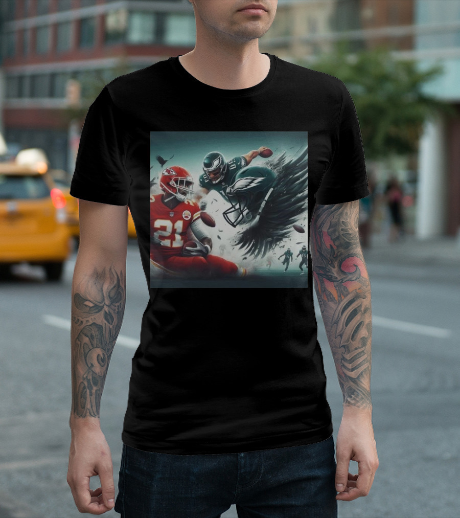 Mike Edwards Kansas City Chiefs Defensive Action Against Philadelphia Eagles Showdown T-Shirt