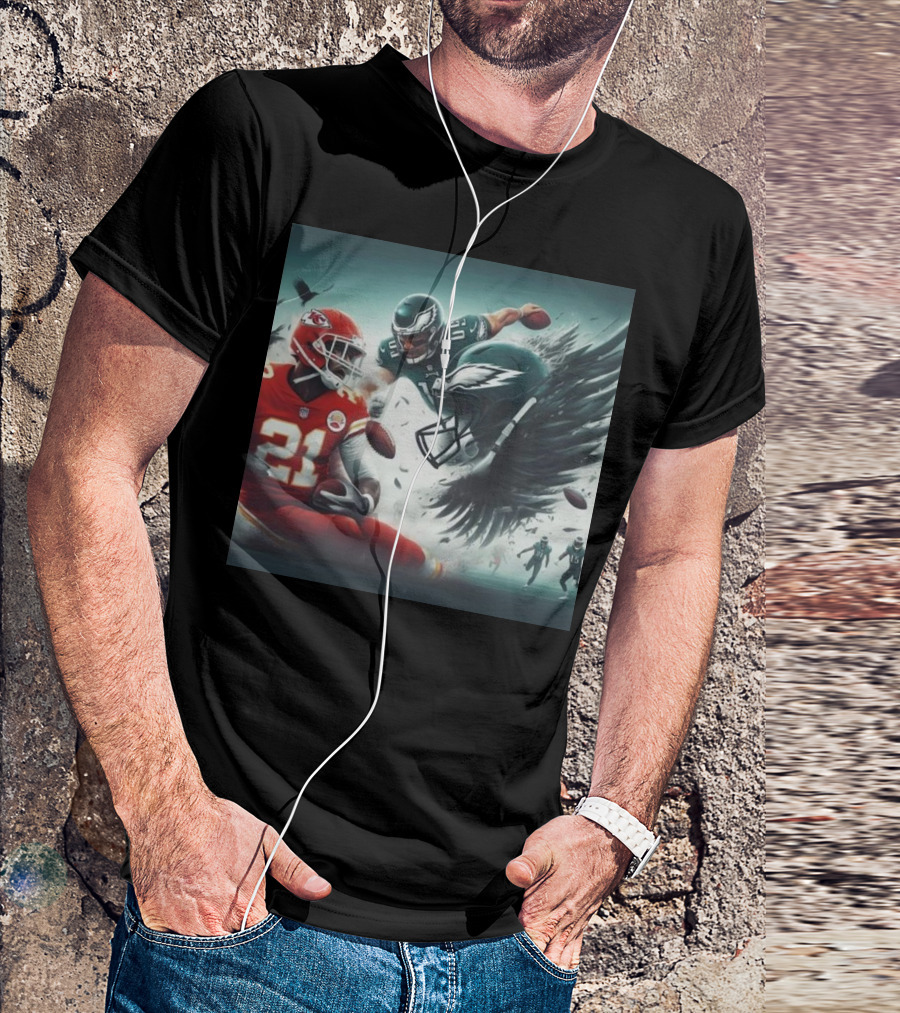 Mike Edwards Kansas City Chiefs Defensive Action Against Philadelphia Eagles Showdown T-Shirt
