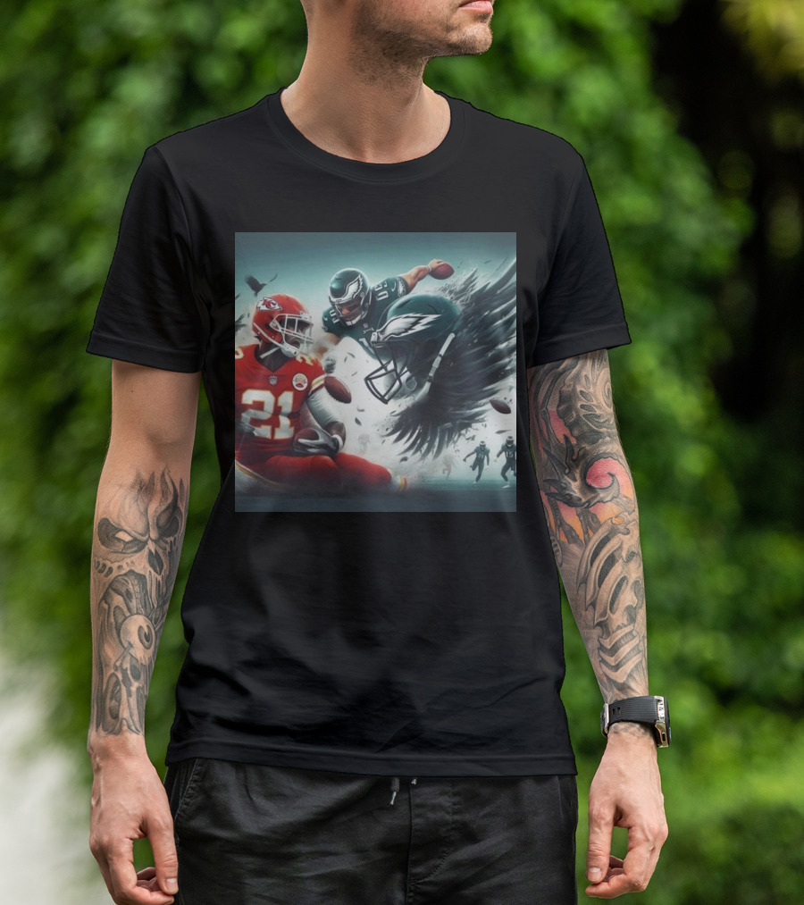 Mike Edwards Kansas City Chiefs Defensive Action Against Philadelphia Eagles Showdown T-Shirt