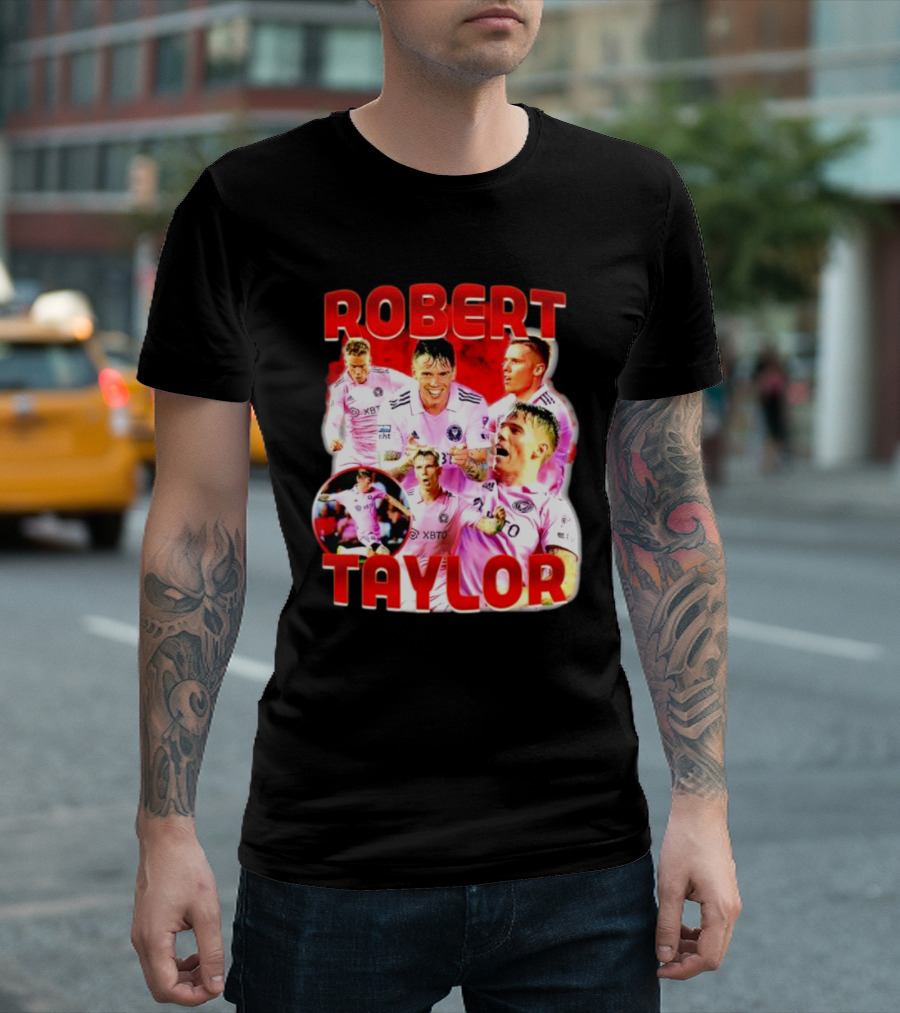 Robert Taylor Inter Miami CF Bootleg Style Collage T-Shirt