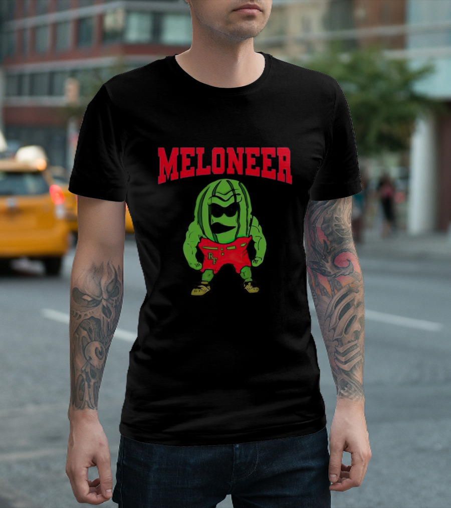 Rocky Ford Meloneer RF Green Character in Red Shorts T-Shirt