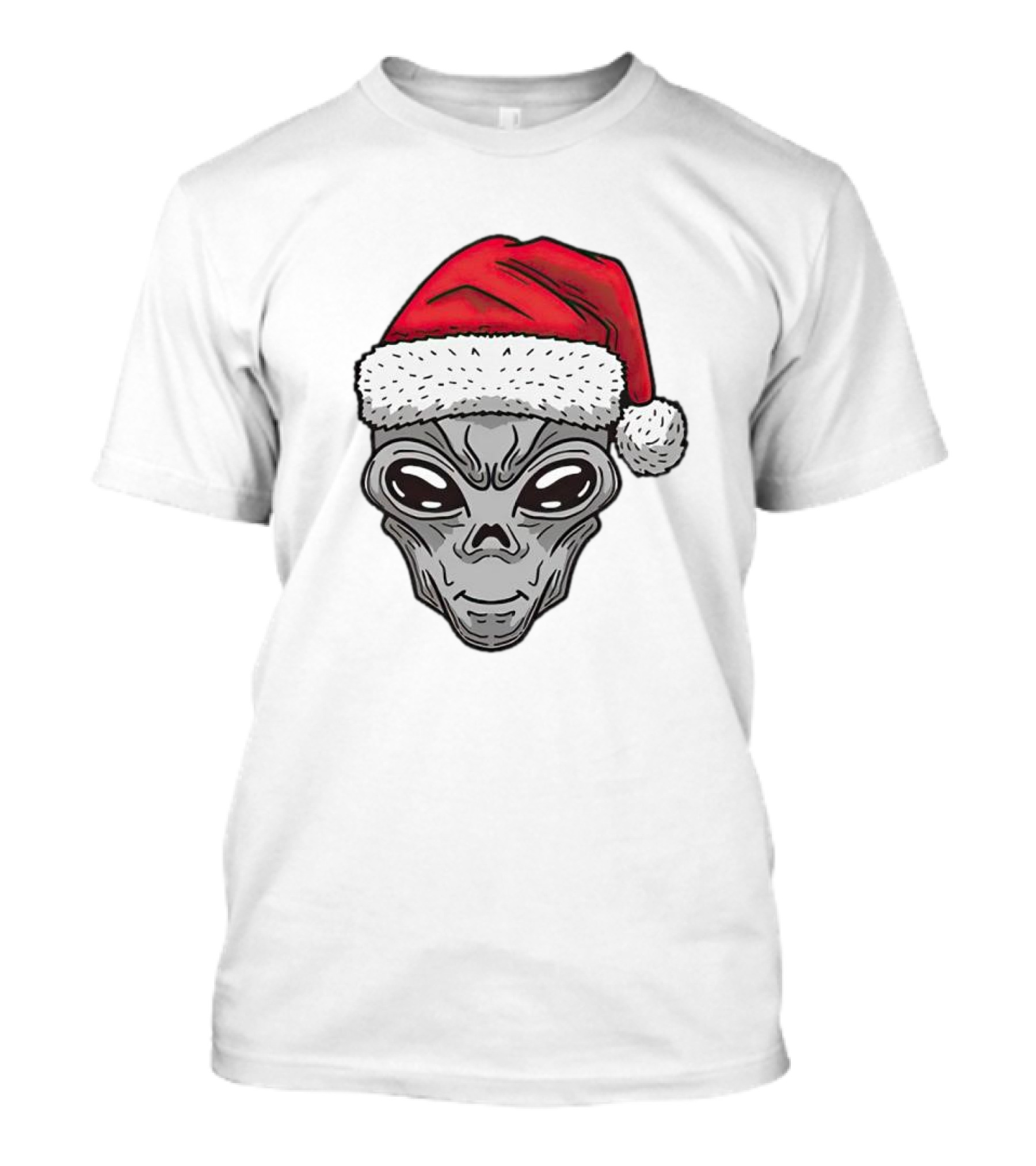 Santa Alien Christmas Hat Festive Extraterrestrial T-Shirt