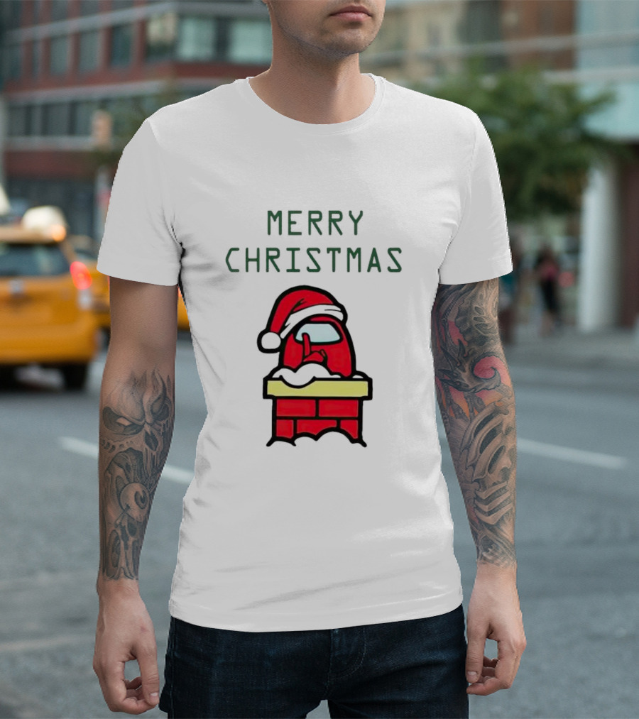 Merry Christmas Santa Among Us Chimney Character T-Shirt