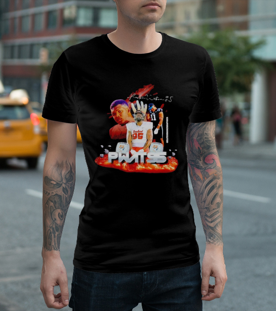 Preston Watson Pwat 95 Football Collage Player 95 Gridiron Dreams T-Shirt