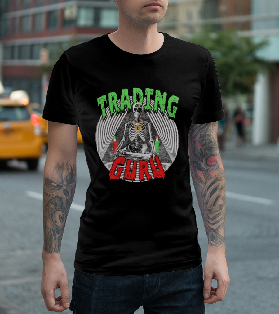 Trading Guru Skeleton Cryptocurrency Candles T-Shirt