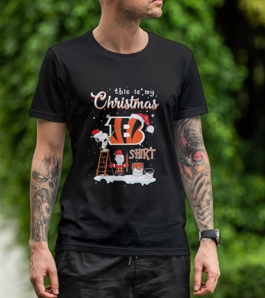 This Is My Christmas Snoopy And Charlie Brown Cincinnati Bengals T-Shirt