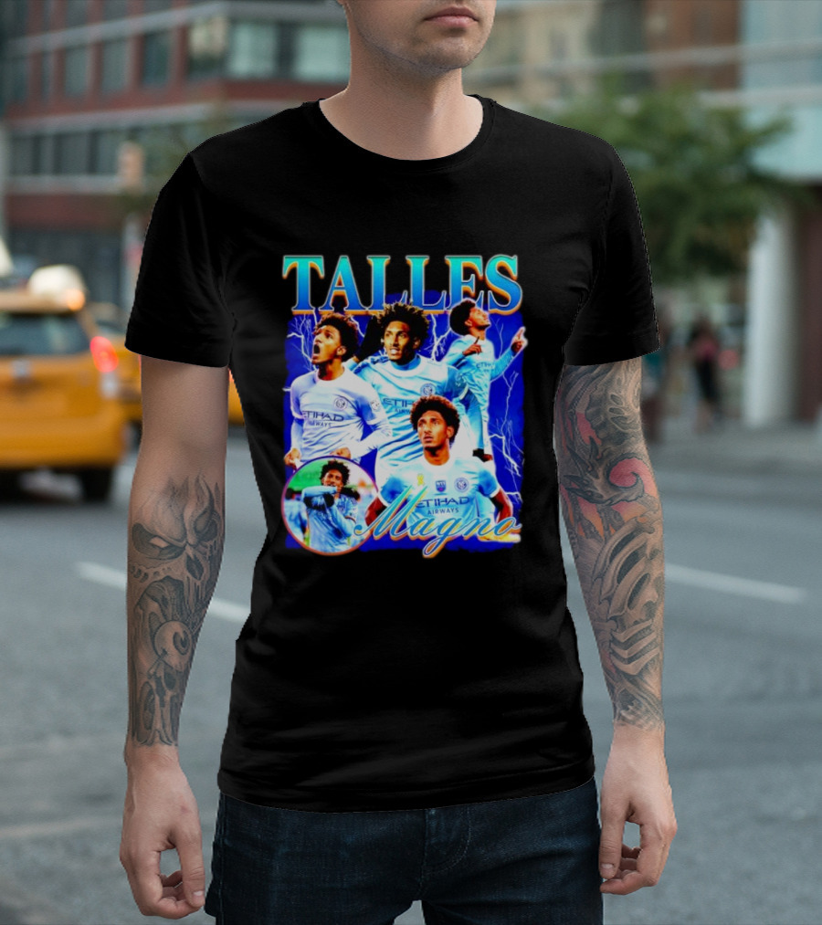 Talles Magno Etihad Airways Lightning Soccer Montage T-Shirt