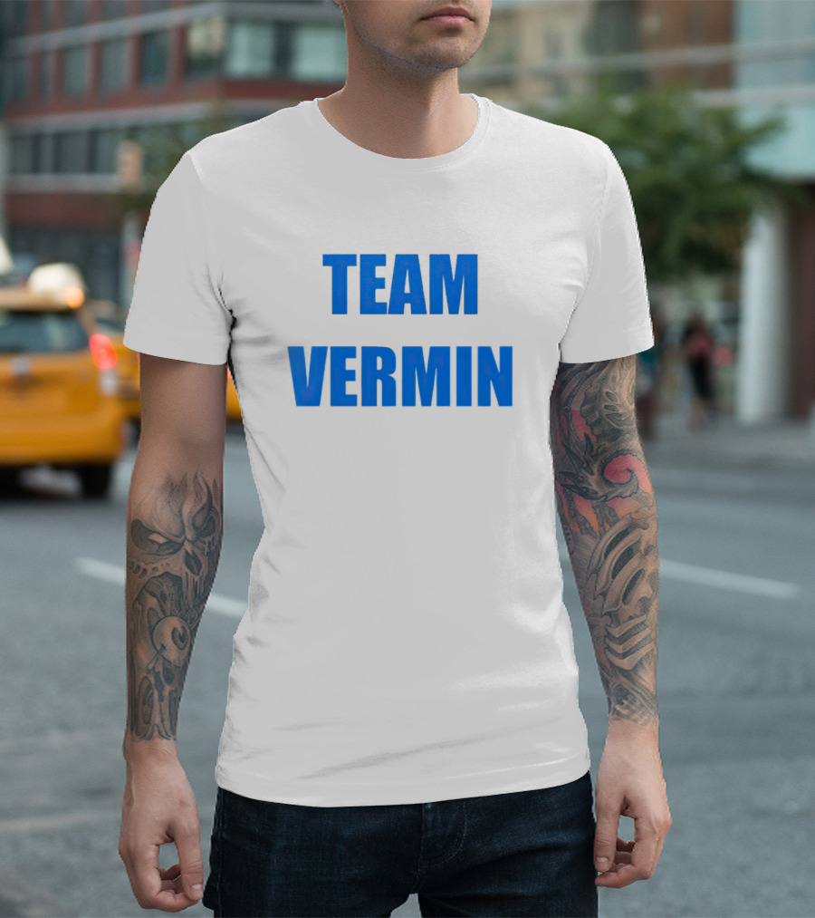 Team Vermin Bold Blue Text T-Shirt