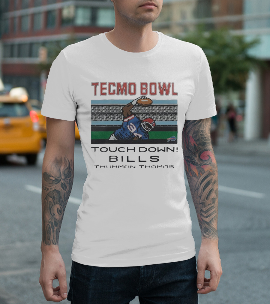 Tecmo Bowl Touchdown Bills Thurman Thomas Retro Football Pixel T-Shirt