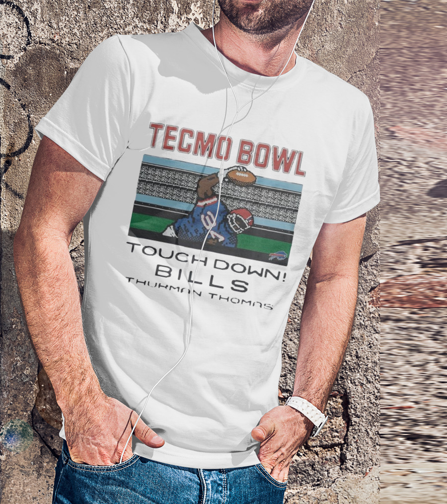 Tecmo Bowl Touchdown Bills Thurman Thomas Retro Football Pixel T-Shirt
