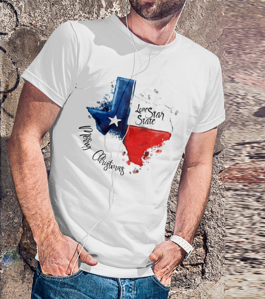 Texas Flag Lone Star State Merry Christmas T-Shirt