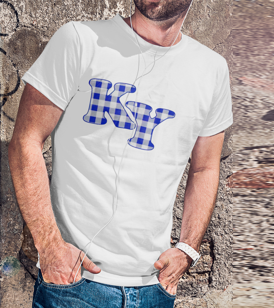 KY Blue Buffalo Plaid Pattern Kentucky T-Shirt