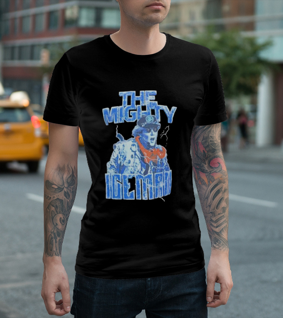 The Mighty Ice Man Electrifying Blue Lightning T-Shirt
