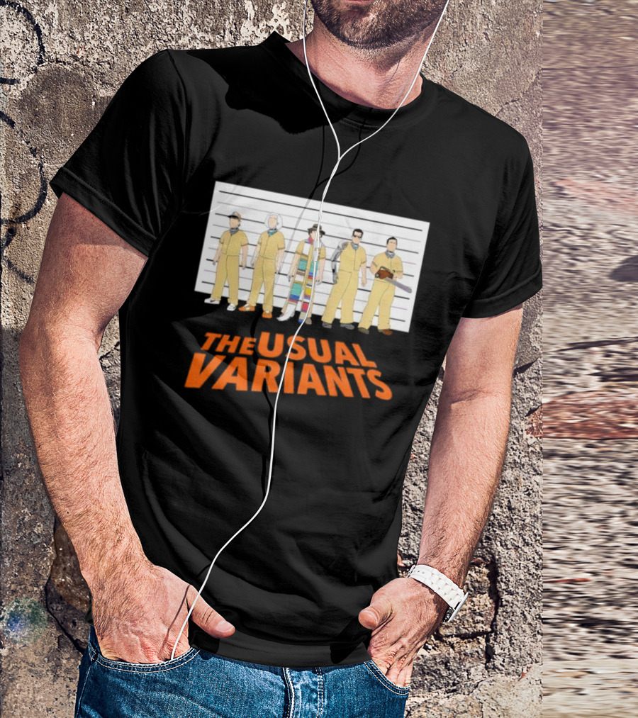 The Usual Variants Parody Featuring Sci-Fi Time Travel Characters In Lineup T-Shirt