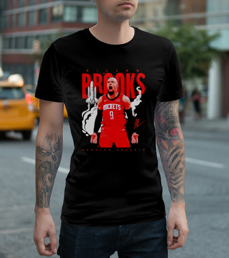 Dillon Brooks Rockets 9 Signature Houston Space T-Shirt