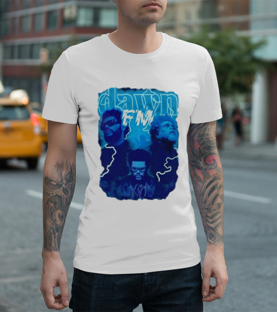 Dawn FM Vintage The Weeknd Blue Trio Image T-Shirt