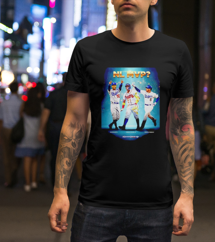 NL MVP Mookie Betts Ronald Acuna Jr Freddie Freeman Dodgers Braves T-Shirt