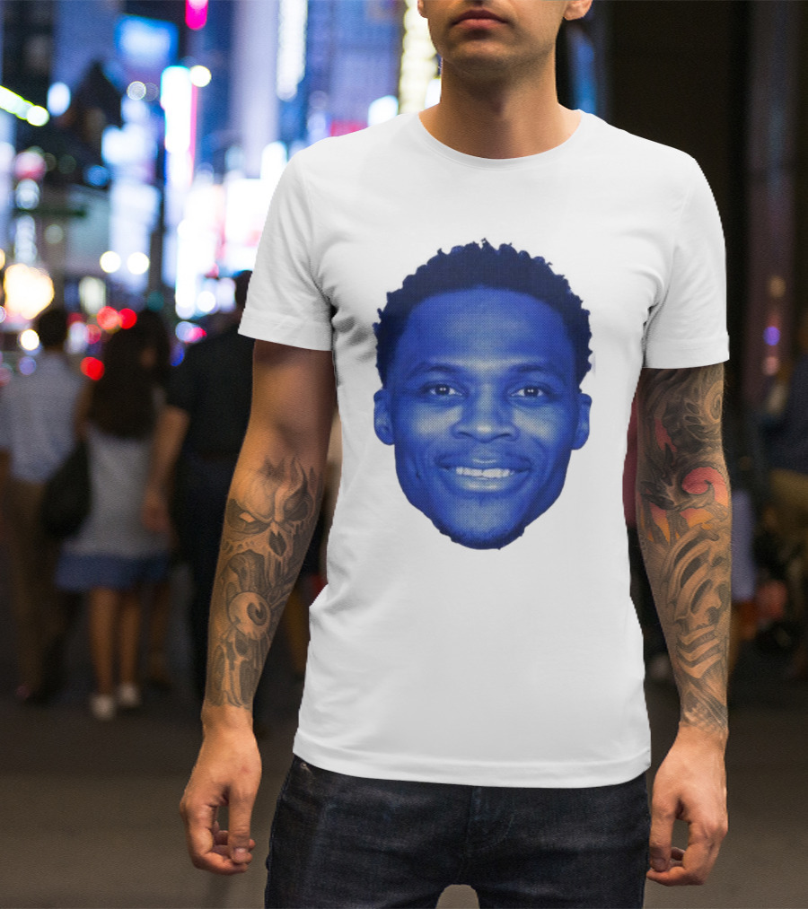 Westbrook Blue Half-tone Big Head T-Shirt