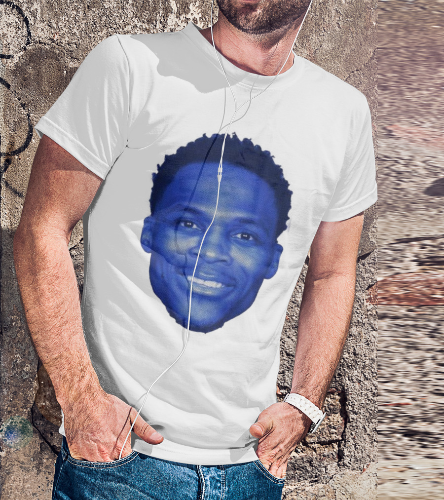 Westbrook Blue Half-tone Big Head T-Shirt