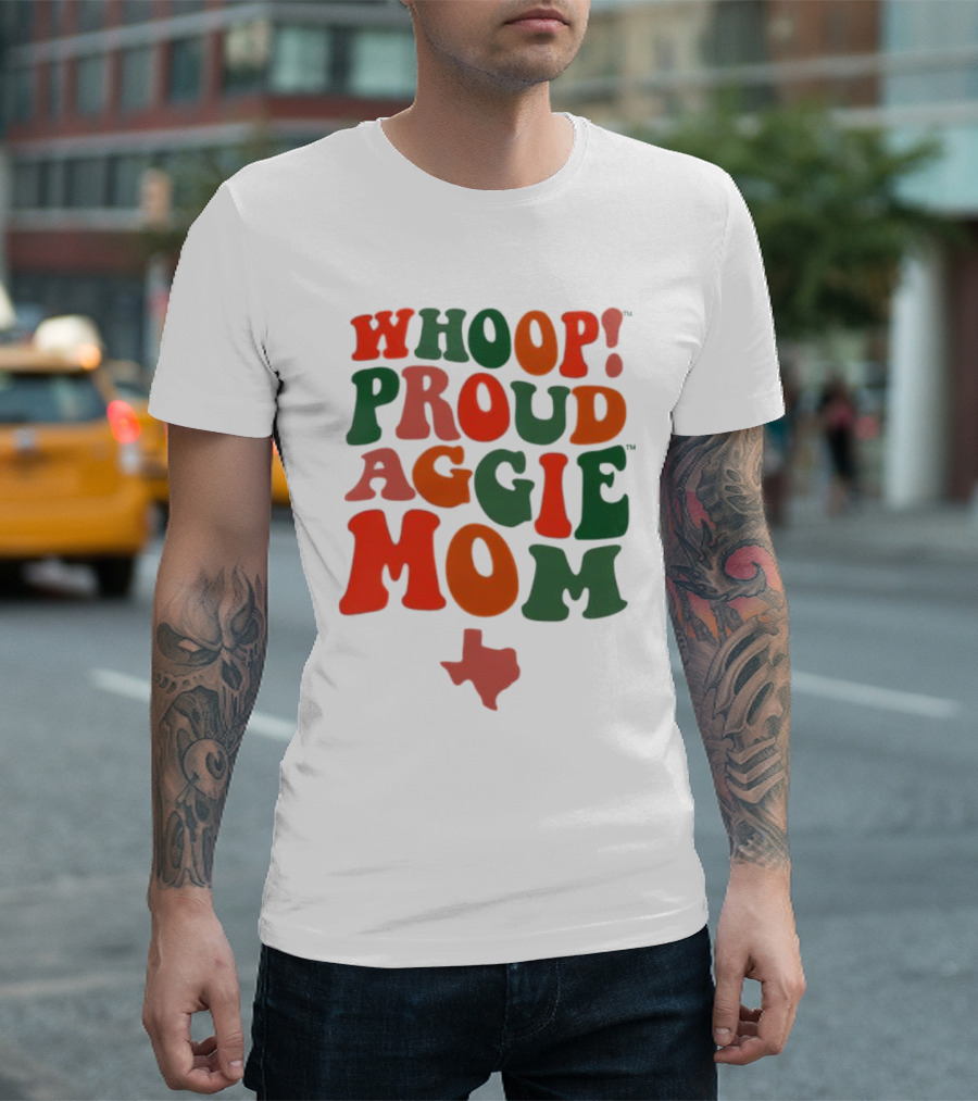 Whoop Proud Aggie Mom Texas Map T-Shirt