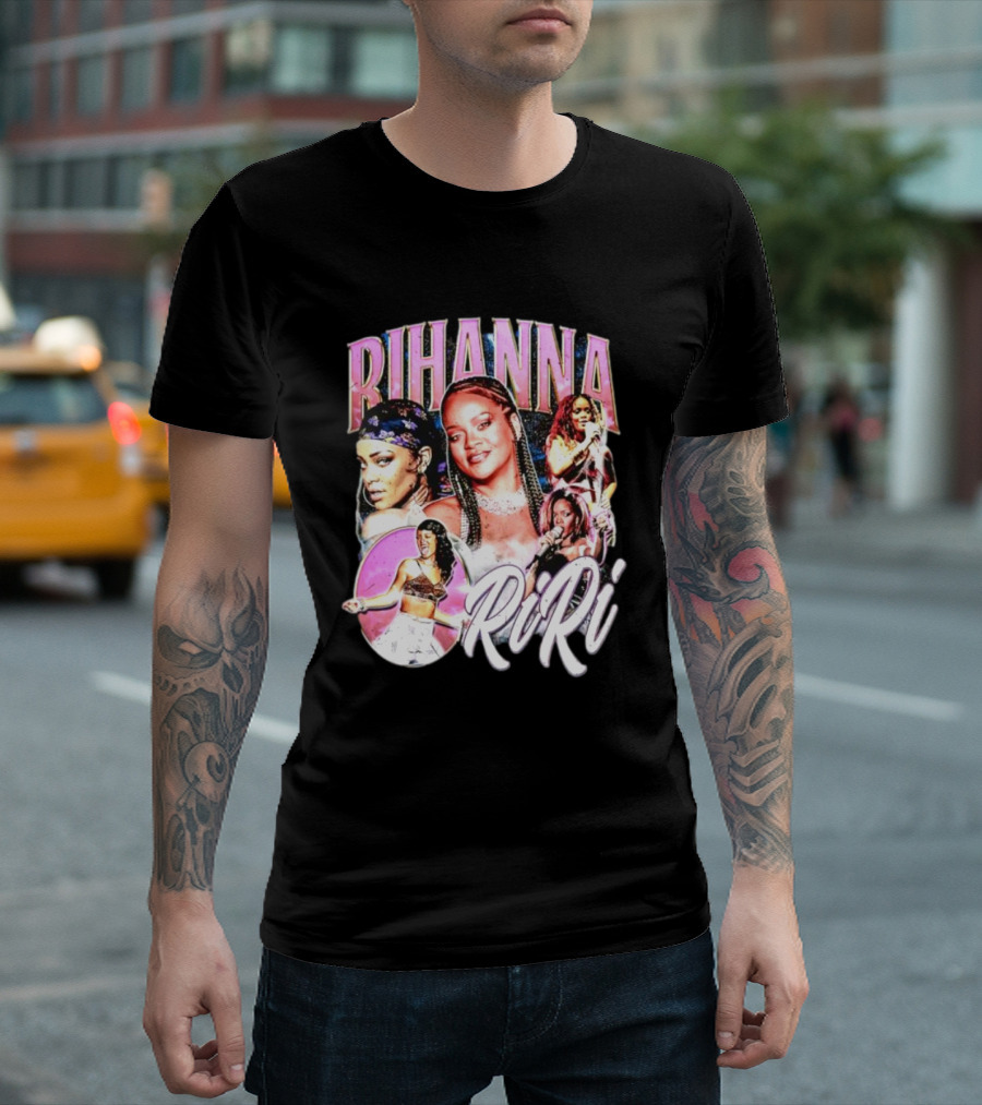 Rihanna RiRi Collage Retro Music Icons T-Shirt