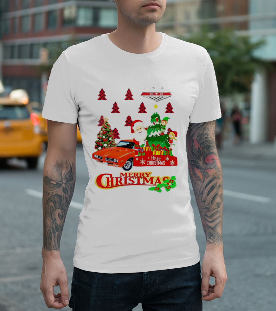 Pontiac GTO Santa Elfs Merry Christmas T-Shirt