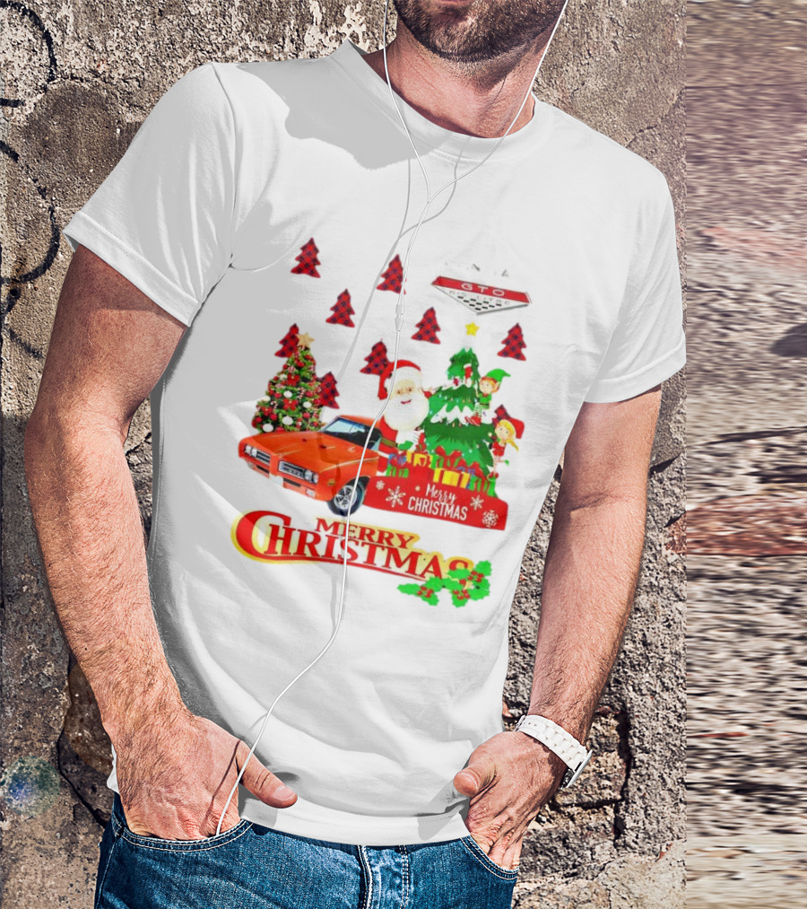 Pontiac GTO Santa Elfs Merry Christmas T-Shirt