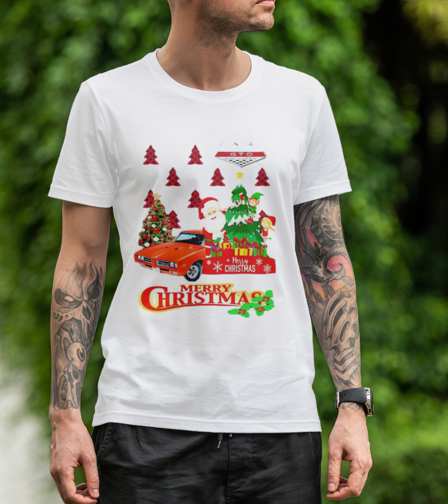 Pontiac GTO Santa Elfs Merry Christmas T-Shirt