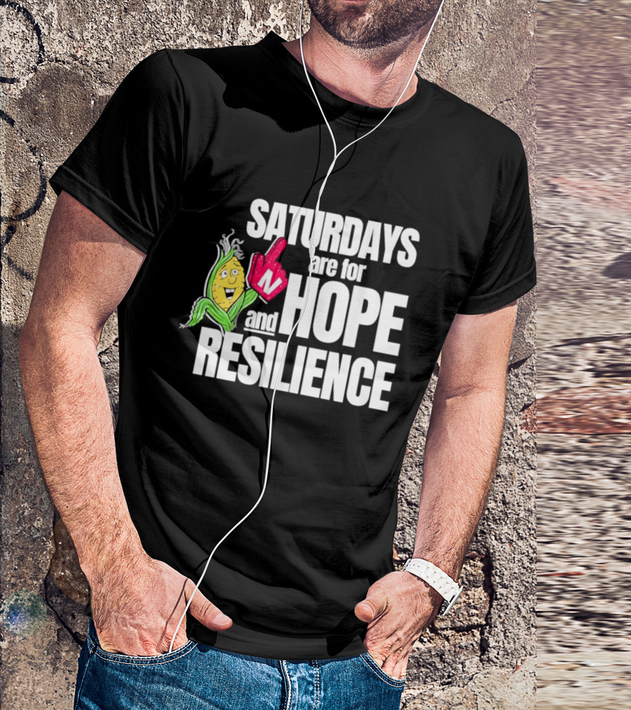 Saturdays Are For Hope And Resilience Corn Mascot And Foam Finger T-Shirt