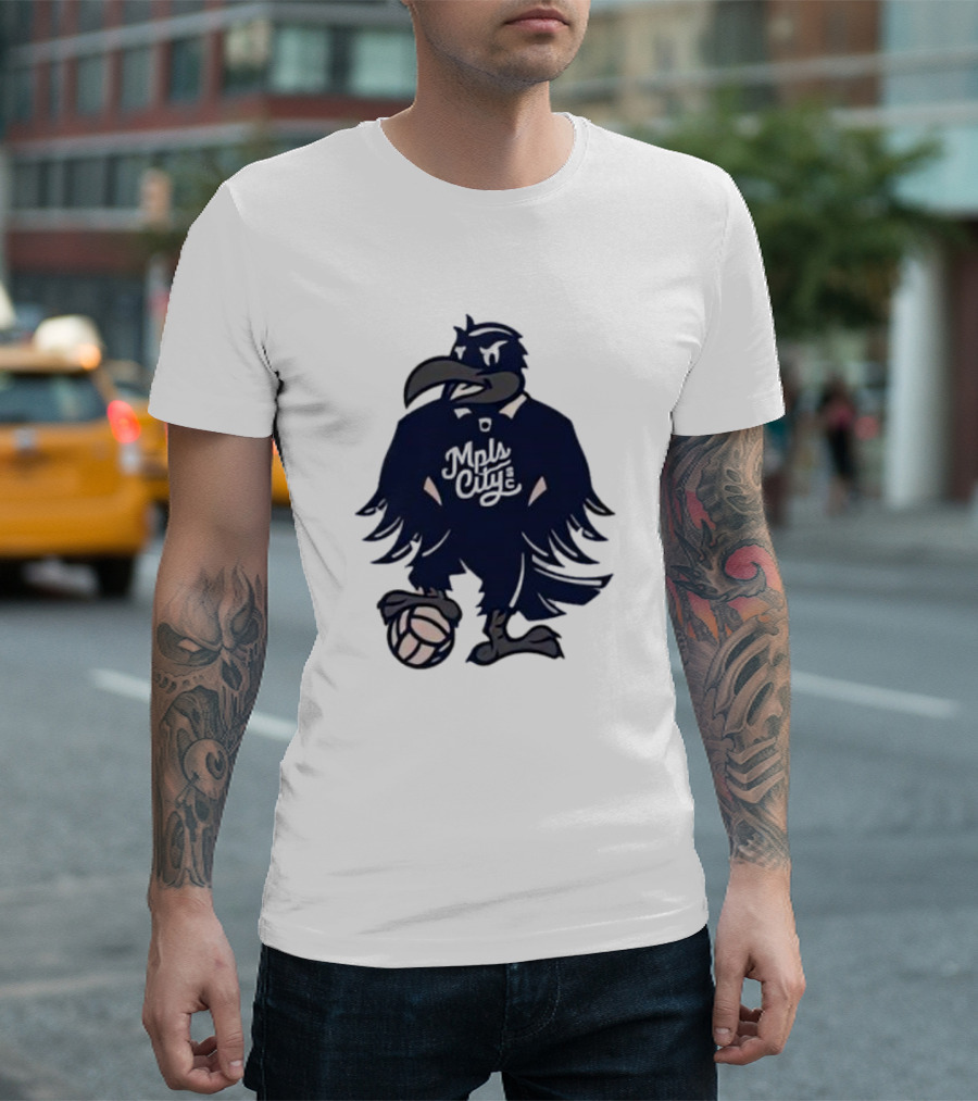 Mpls City Soccer Schmitty The Crow T-Shirt