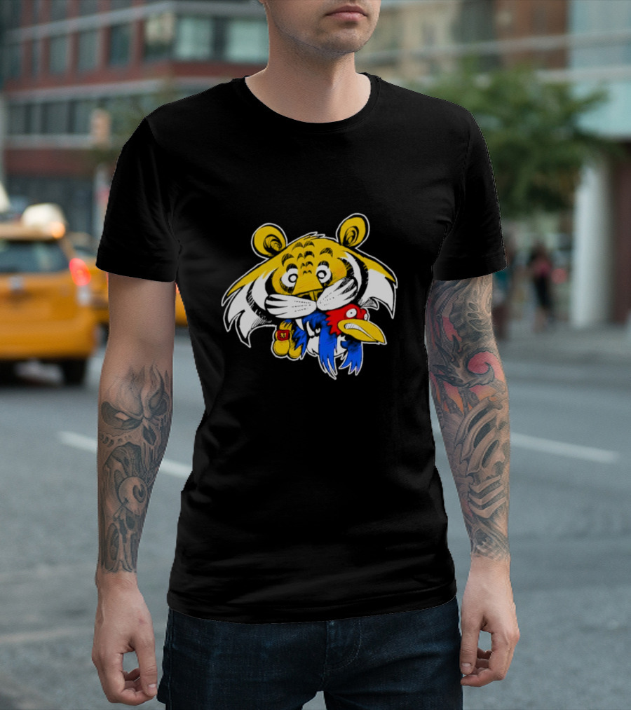 Scott Schmidt Tiger Snack Cartoon Tiger Eating Cereal Box T-Shirt