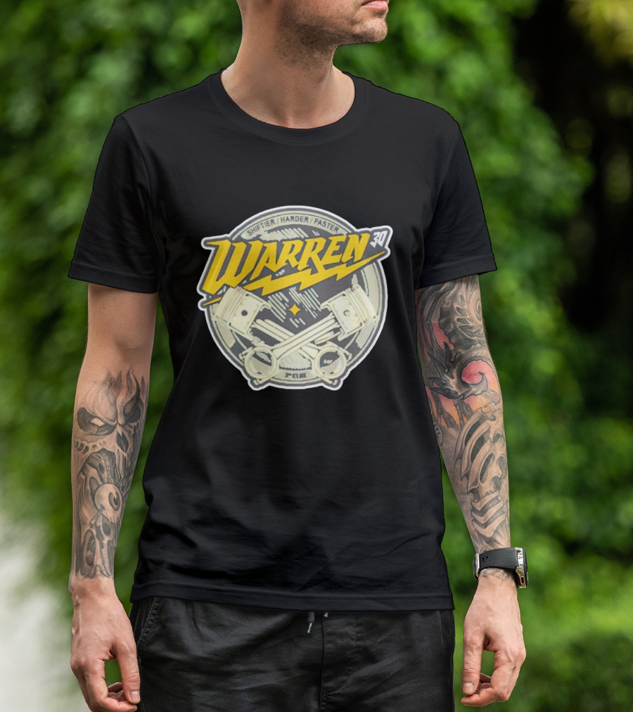 Shiftier Harder Faster Warren 30 Racing Engine Pistons T-Shirt