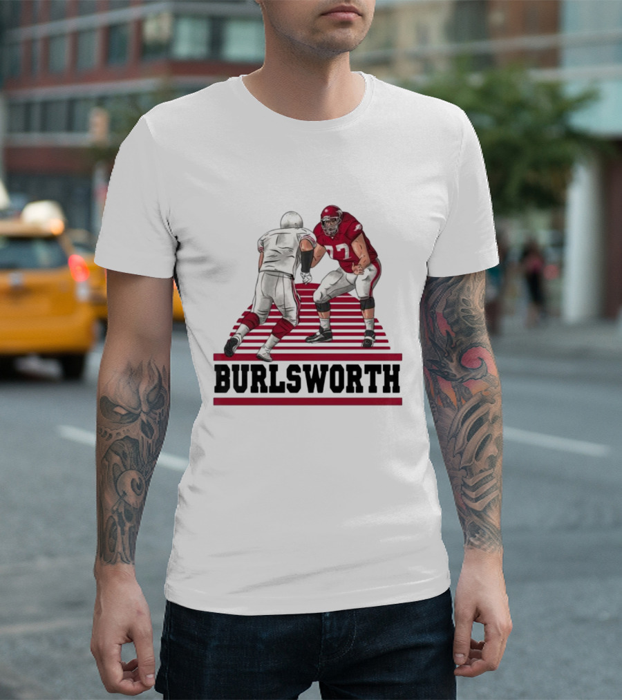 Burlsworth Number 77 Football Player in Action Against Opponent T-Shirt