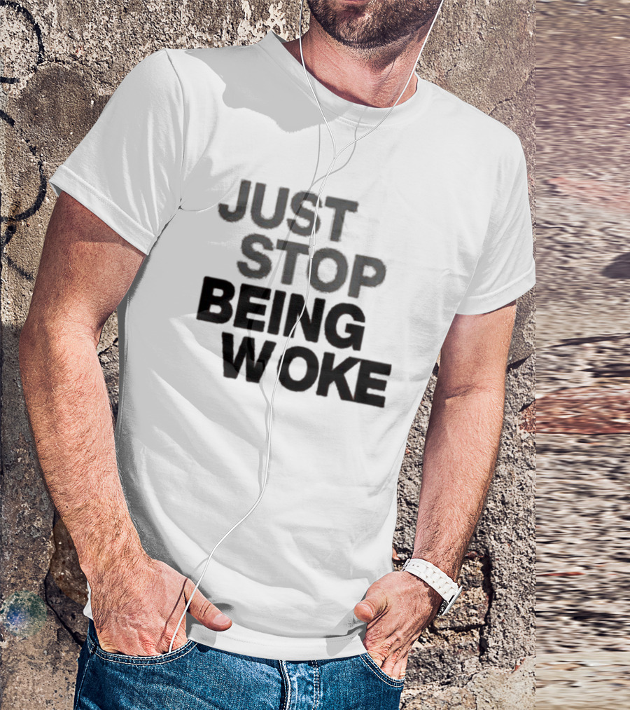 Paula London Just Stop Being Woke Black Lettered Message T-Shirt