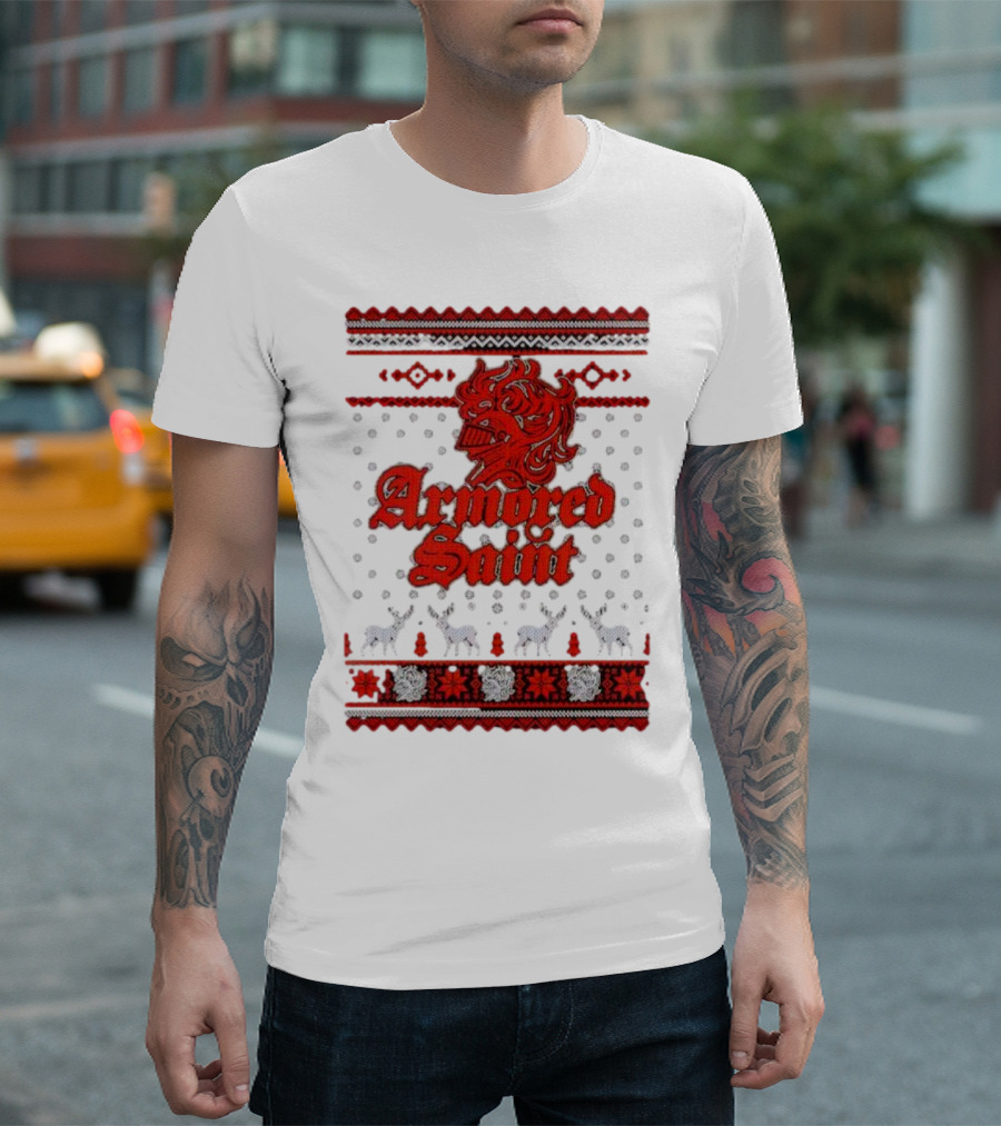 Armored Saint Red Knight Christmas T-Shirt