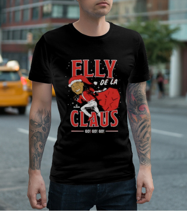 Elly De La Claus Go Go Go Christmas Santa Players T-Shirt