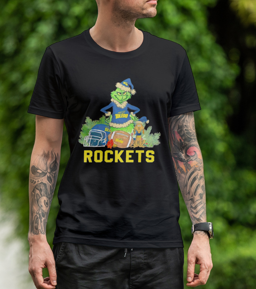 Grinch Toledo Rockets Christmas Football Festive Spirit T-Shirt