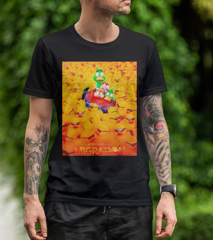 Illumination Presents Migration Ducks In Sunglasses Scene T-Shirt