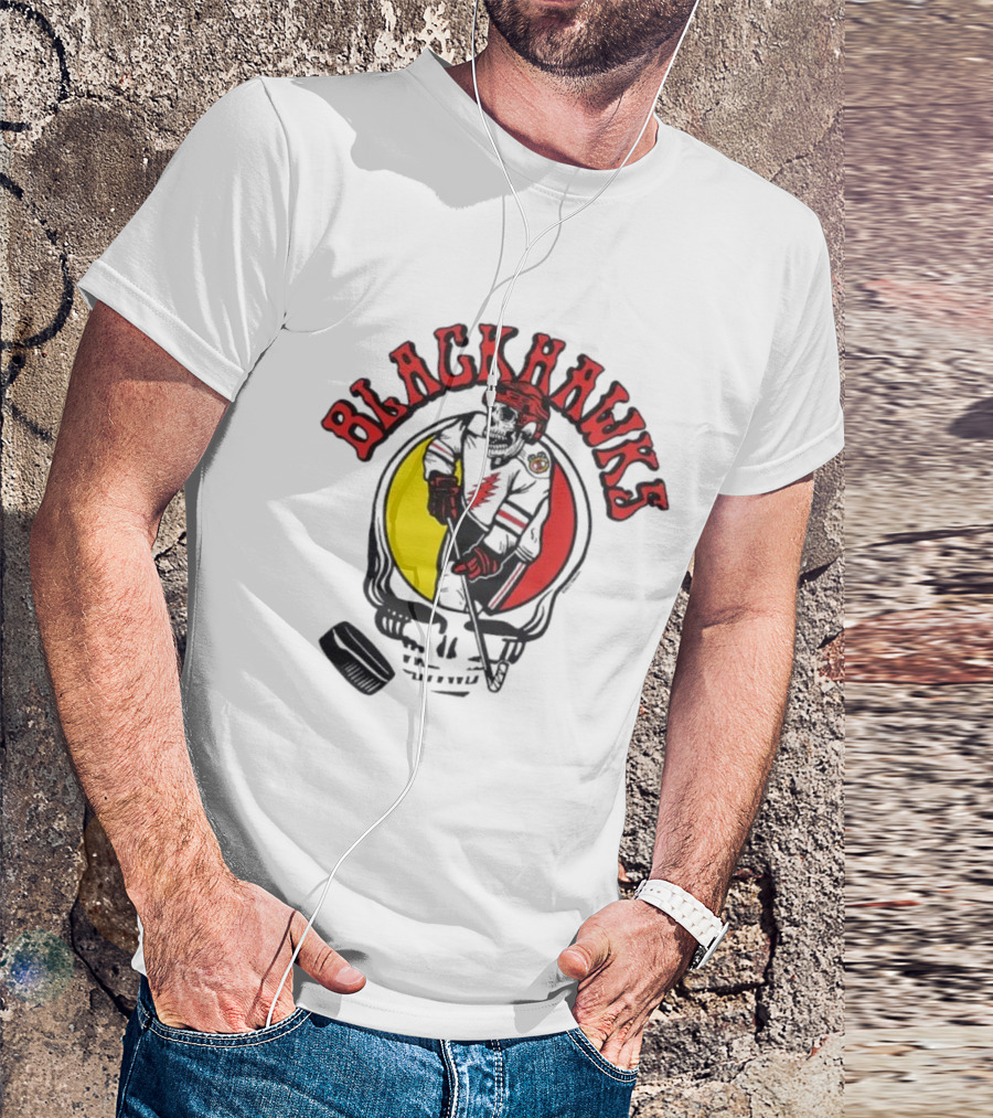 Blackhawks Grateful Dead Hockey Fusion T-Shirt