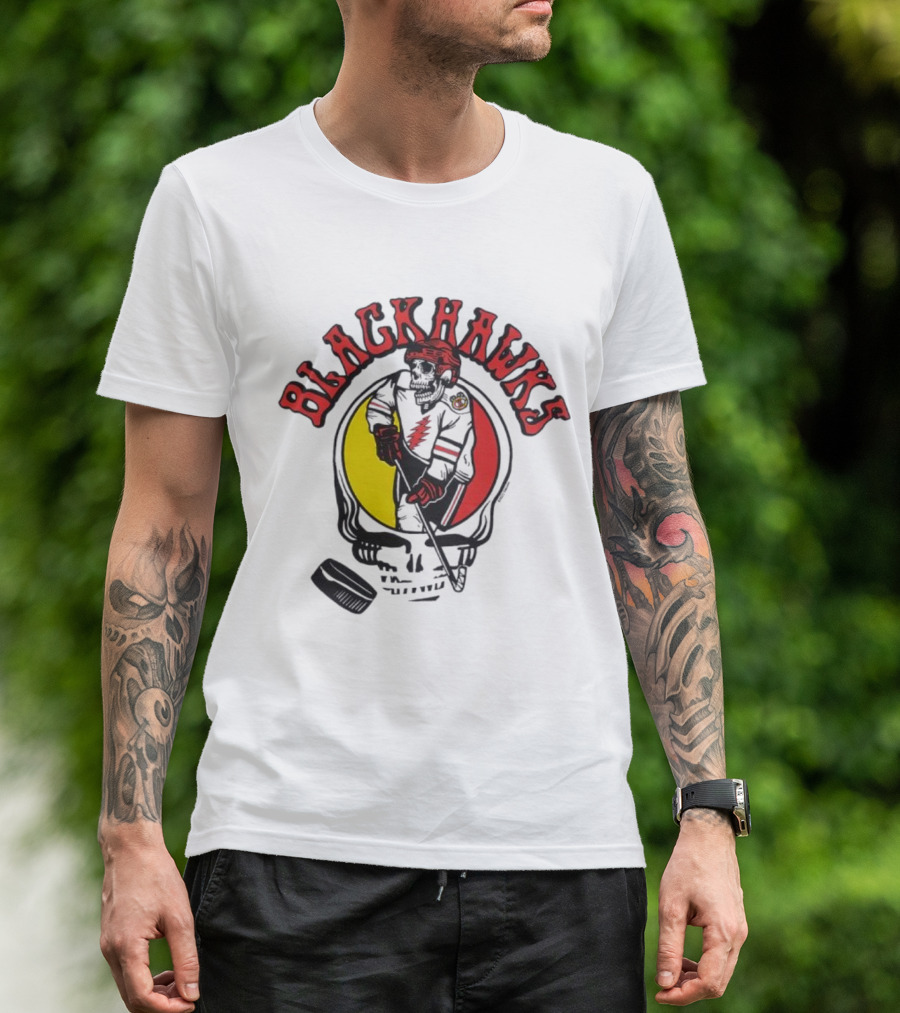 Blackhawks Grateful Dead Hockey Fusion T-Shirt