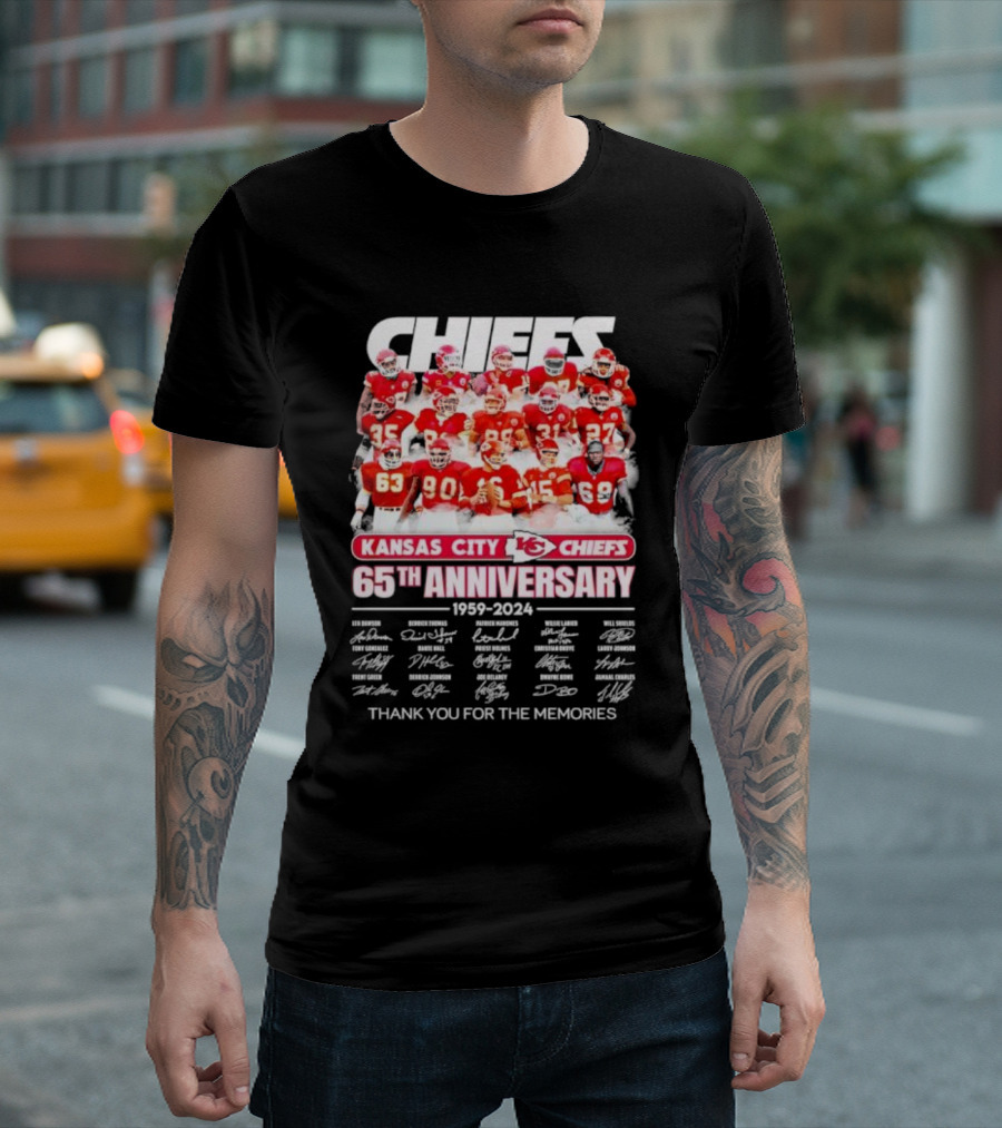 Kansas City Chiefs 65th Anniversary 1959-2024 Thank You for the Memories T-Shirt