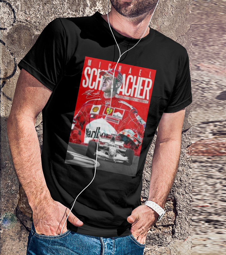 Michael Schumacher Formula 1 Champion Racing Ferrari Legend 1994 1995 2000 2001 2002 2003 2004 Marlboro Shell Bridgestone T-Shirt