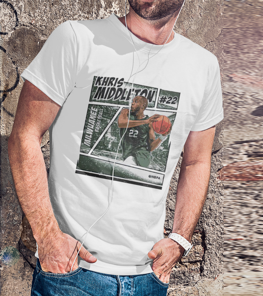 KHRIS MIDDLETON MILWAUKEE BASKETBALL #22 NBPA T-Shirt