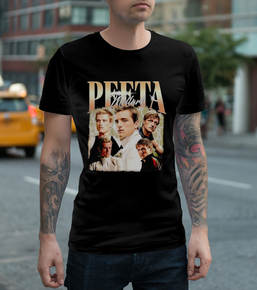 Peeta Mellark Actor Vintage Style Collage T-Shirt