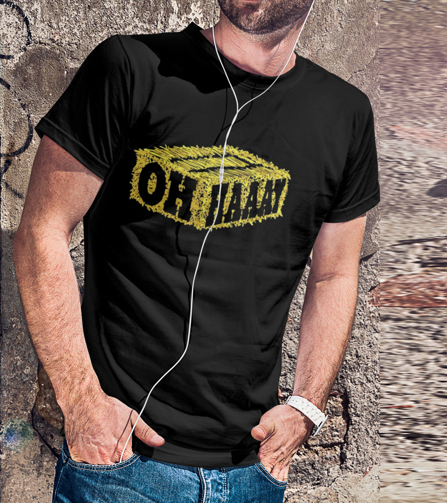 Oh Haaay Straw Iconic Yellow Hay Block Humor T-Shirt